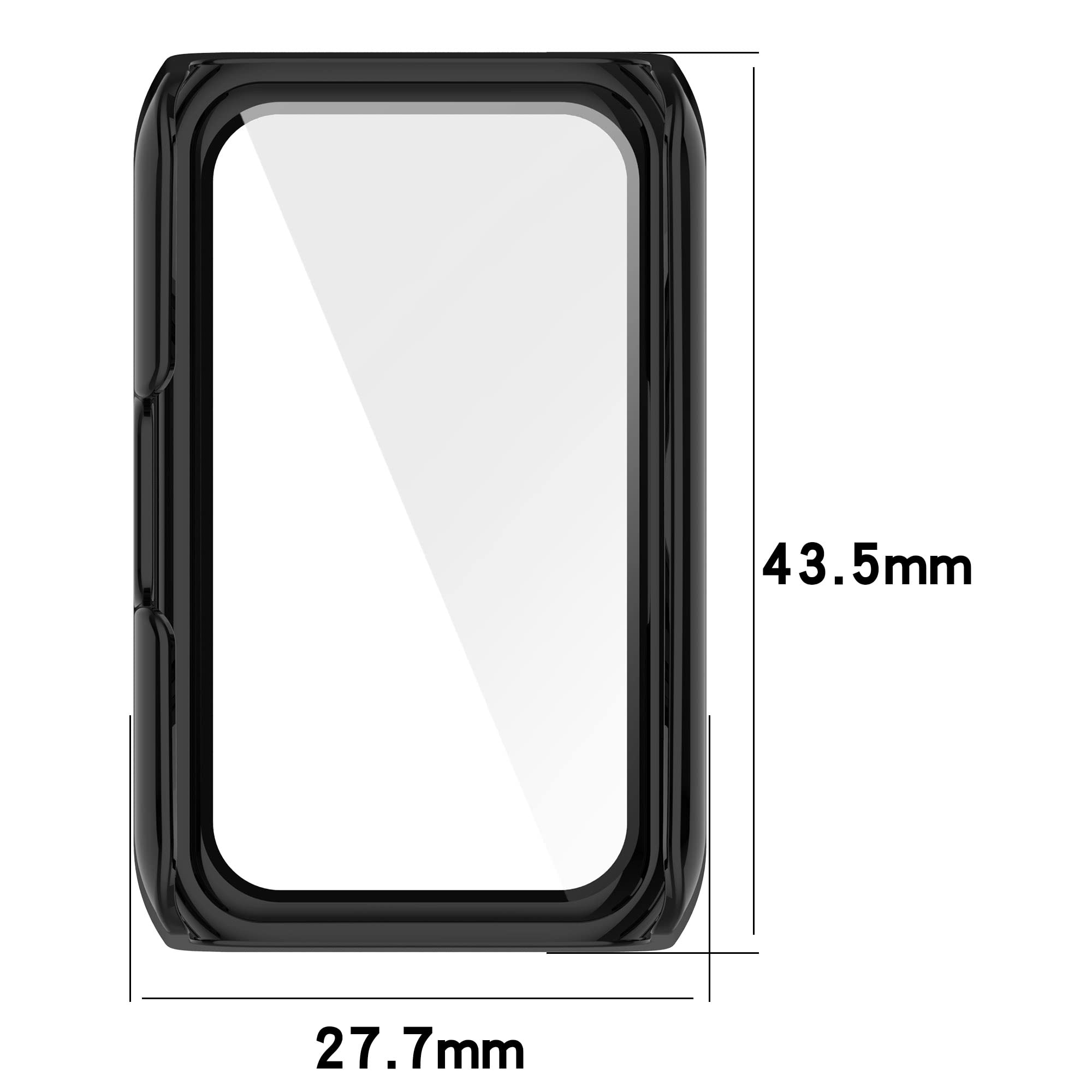 Fitturn Full Cover Case Compatible With Huawei Band 7/6/6Pro/Honor Band 7/6 Smart Watch Case Slim Screen Protector Case Tempered